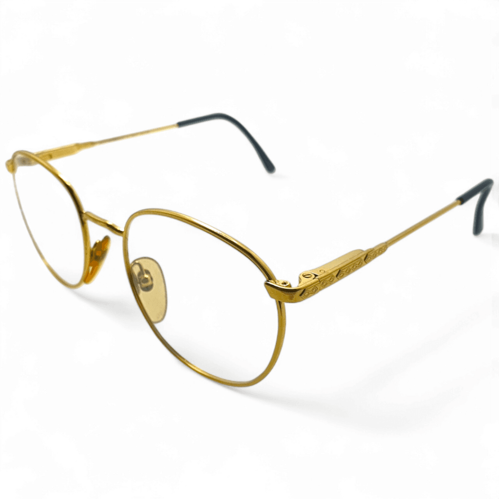 Po.le Optik Gold Glasses - Italian Round Frames | Al-Aziz Optical