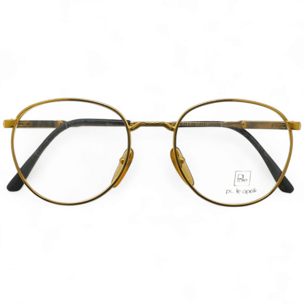 Po.le Optik Gold Glasses - Italian Round Frames | Al-Aziz Optical