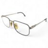 Side view of Christian Dior rectangular silver eyeglasses made in Austria.