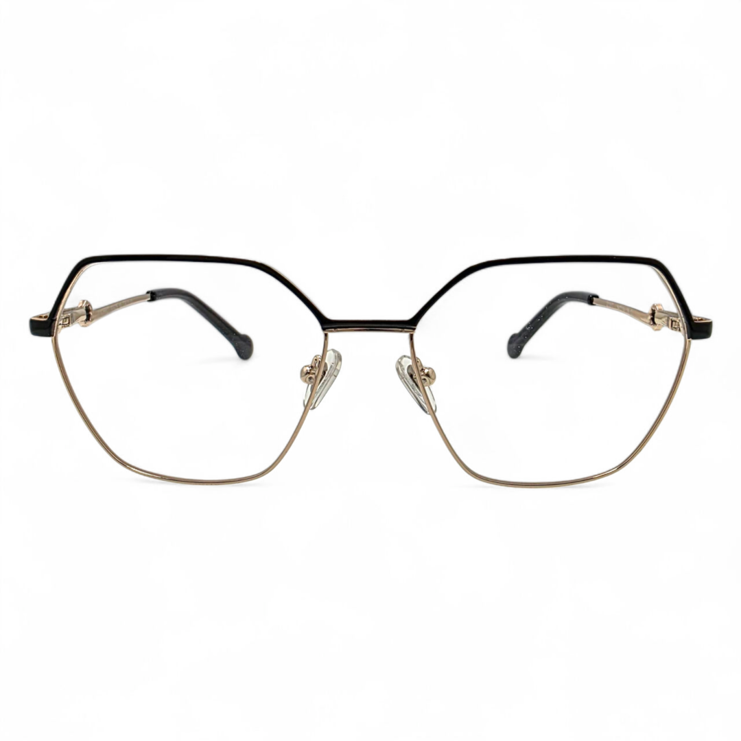 Carolina Herrera Geometric Metal Eyeglasses