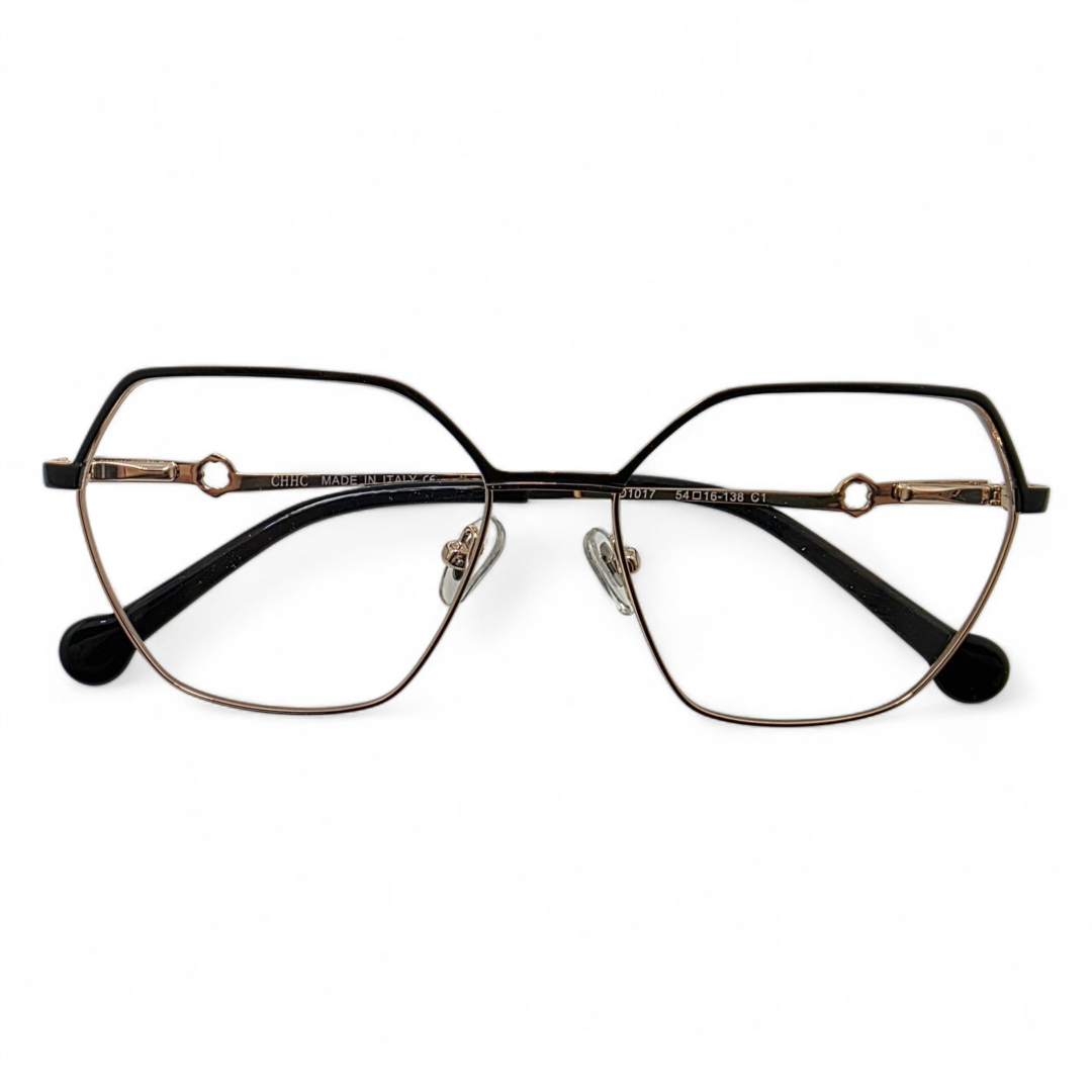 Carolina Herrera Geometric Metal Eyeglasses