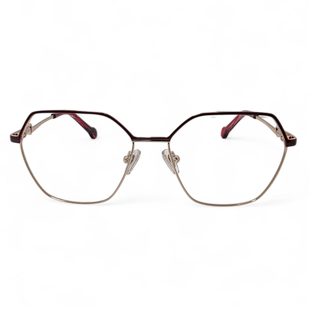 Carolina Herrera Geometric Metal Eyeglasses