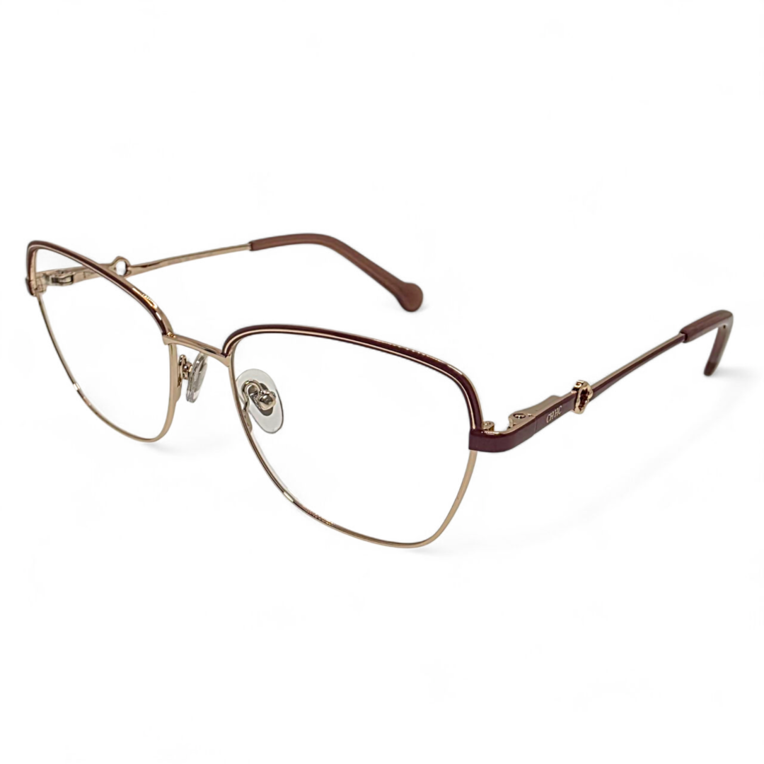 Carolina Herrera D1018 Burgundy Gold Eyeglasses