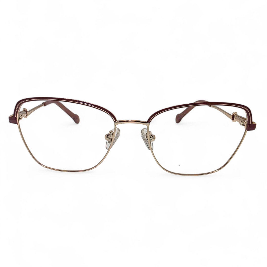 Carolina Herrera D1018 Burgundy Gold Eyeglasses