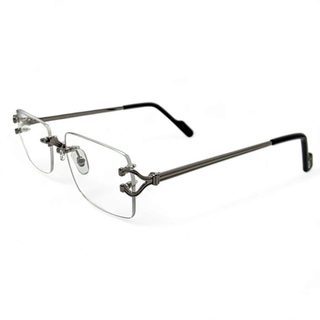 side view of silver C de Cartier