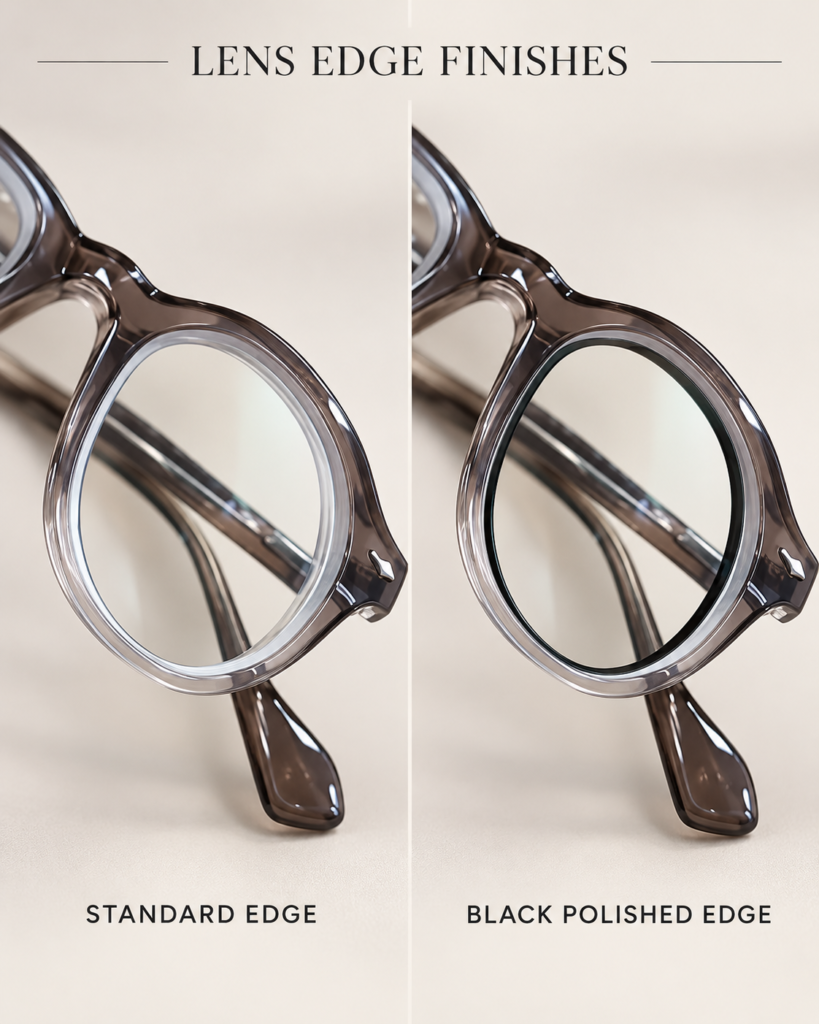 Black lens edging in Pakistan vs Standard Lens edging